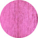 Round Abstract Purple Modern Rug, abs104pur