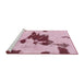 Sideview of Machine Washable Abstract Pink Rug, wshabs1050
