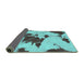 Sideview of Abstract Turquoise Modern Rug, abs1050turq