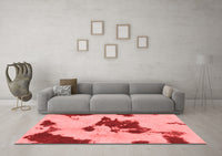 Machine Washable Abstract Red Modern Rug, wshabs1050red