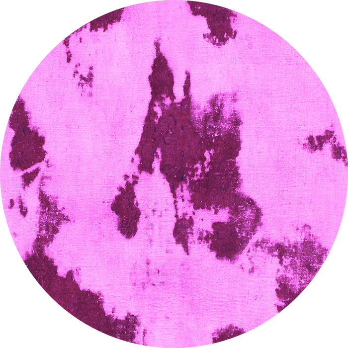 Round Machine Washable Abstract Pink Modern Rug, wshabs1050pnk