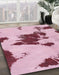 Machine Washable Abstract Pink Rug in a Family Room, wshabs1050