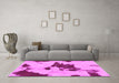 Machine Washable Abstract Pink Modern Rug in a Living Room, wshabs1050pnk