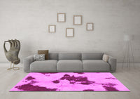 Machine Washable Abstract Pink Modern Rug, wshabs1050pnk
