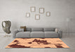 Machine Washable Abstract Brown Modern Rug in a Living Room,, wshabs1050brn