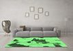Machine Washable Abstract Emerald Green Modern Area Rugs in a Living Room,, wshabs1050emgrn