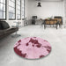 Abstract Pink Modern Rug in a Bedroom, abs1050