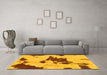 Machine Washable Abstract Yellow Modern Rug in a Living Room, wshabs1050yw