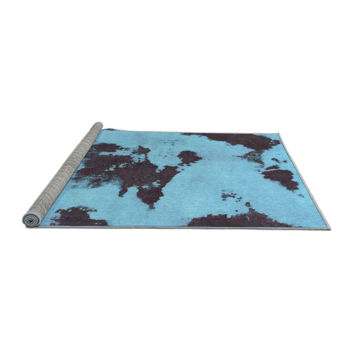 Sideview of Machine Washable Abstract Light Blue Modern Rug, wshabs1050lblu