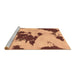 Sideview of Machine Washable Abstract Brown Modern Rug, wshabs1050brn