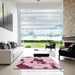 Square Machine Washable Abstract Pink Rug in a Living Room, wshabs1050