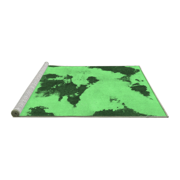 Sideview of Machine Washable Abstract Emerald Green Modern Area Rugs, wshabs1050emgrn