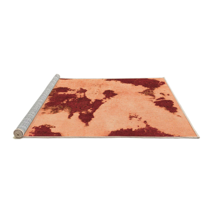 Sideview of Machine Washable Abstract Orange Modern Area Rugs, wshabs1050org