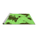 Sideview of Machine Washable Abstract Green Modern Area Rugs, wshabs1050grn