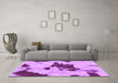 Machine Washable Abstract Purple Modern Area Rugs in a Living Room, wshabs1050pur