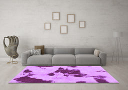 Machine Washable Abstract Purple Modern Area Rugs in a Living Room, wshabs1050pur