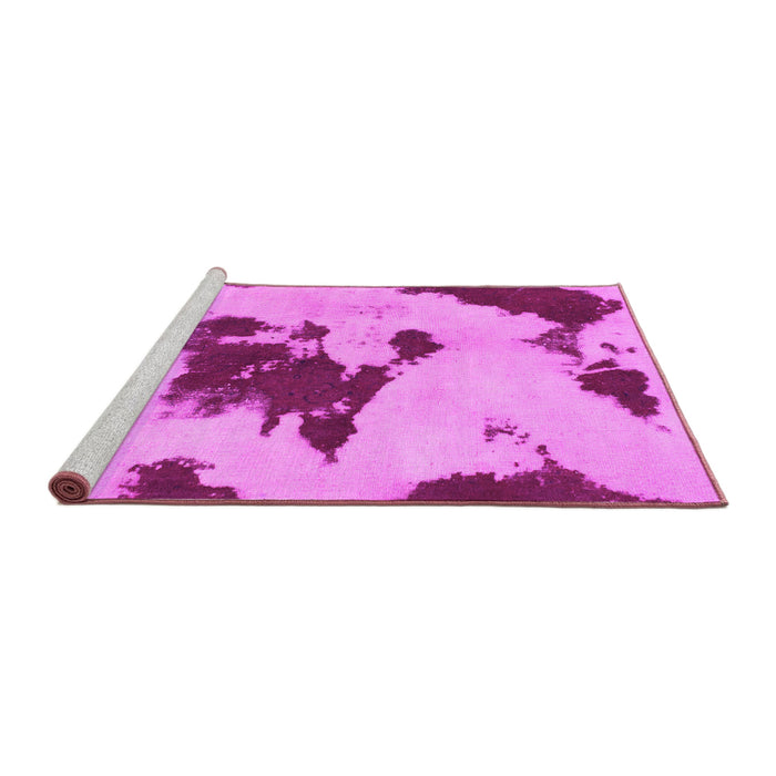 Sideview of Machine Washable Abstract Pink Modern Rug, wshabs1050pnk