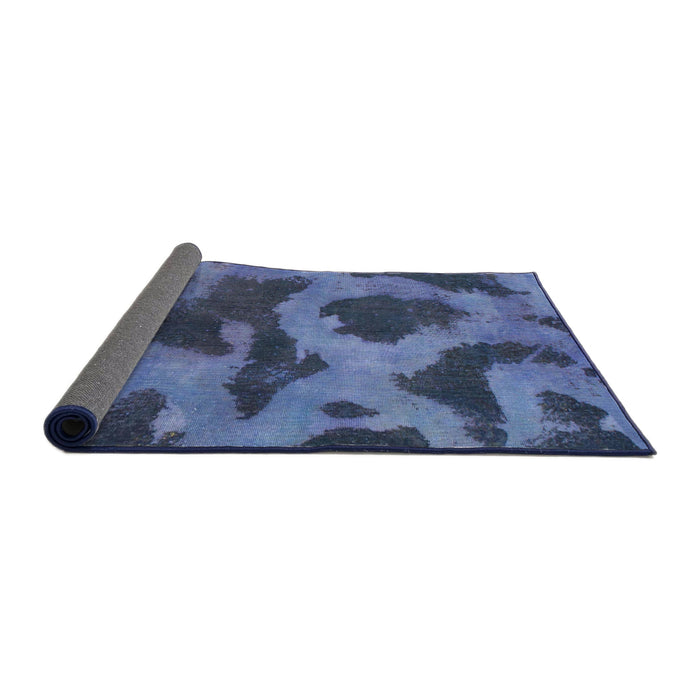 Sideview of Abstract Blue Modern Rug, abs1051