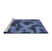 Sideview of Machine Washable Abstract Blue Rug, wshabs1051