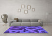 Machine Washable Abstract Purple Modern Area Rugs in a Living Room, wshabs1051pur