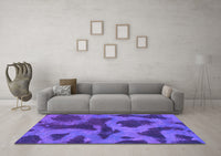 Machine Washable Abstract Purple Modern Rug, wshabs1051pur