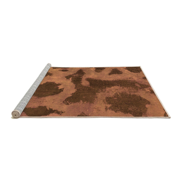 Sideview of Machine Washable Abstract Orange Modern Area Rugs, wshabs1051org