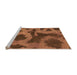 Sideview of Machine Washable Abstract Orange Modern Area Rugs, wshabs1051org