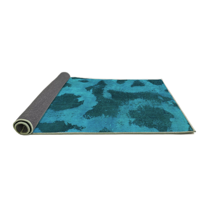 Sideview of Abstract Turquoise Modern Rug, abs1051turq