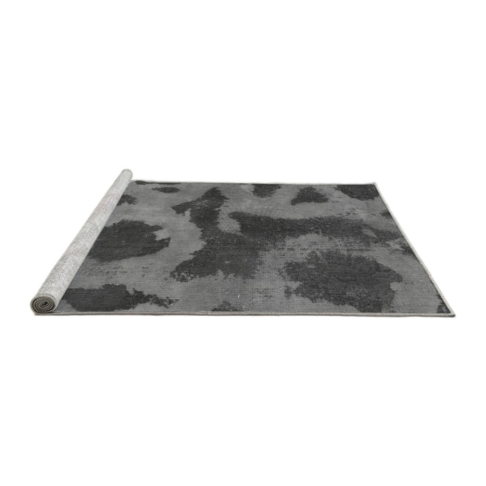 Sideview of Machine Washable Abstract Gray Modern Rug, wshabs1051gry