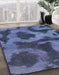 Machine Washable Abstract Blue Rug in a Family Room, wshabs1051