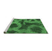 Sideview of Machine Washable Abstract Emerald Green Modern Area Rugs, wshabs1051emgrn