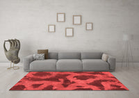 Machine Washable Abstract Red Modern Rug, wshabs1051red