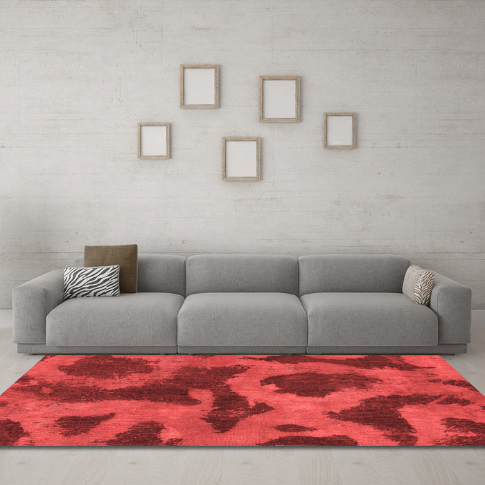 Modern Red Washable Rugs