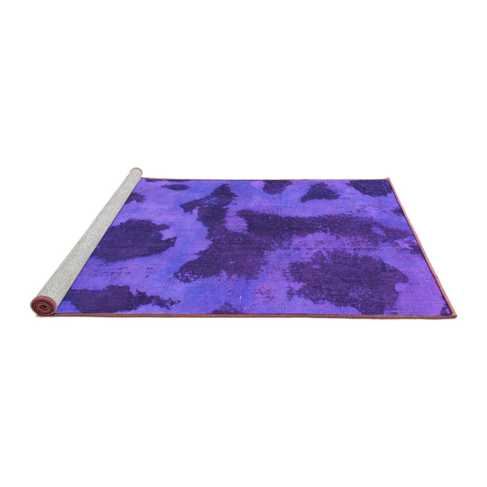 Sideview of Machine Washable Abstract Purple Modern Area Rugs, wshabs1051pur