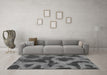 Machine Washable Abstract Gray Modern Rug in a Living Room,, wshabs1051gry