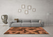 Machine Washable Abstract Orange Modern Area Rugs in a Living Room, wshabs1051org