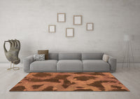 Machine Washable Abstract Orange Modern Rug, wshabs1051org