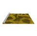 Sideview of Machine Washable Abstract Yellow Modern Rug, wshabs1051yw