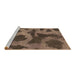 Sideview of Machine Washable Abstract Brown Modern Rug, wshabs1051brn