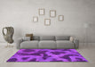 Machine Washable Abstract Pink Modern Rug in a Living Room, wshabs1051pnk