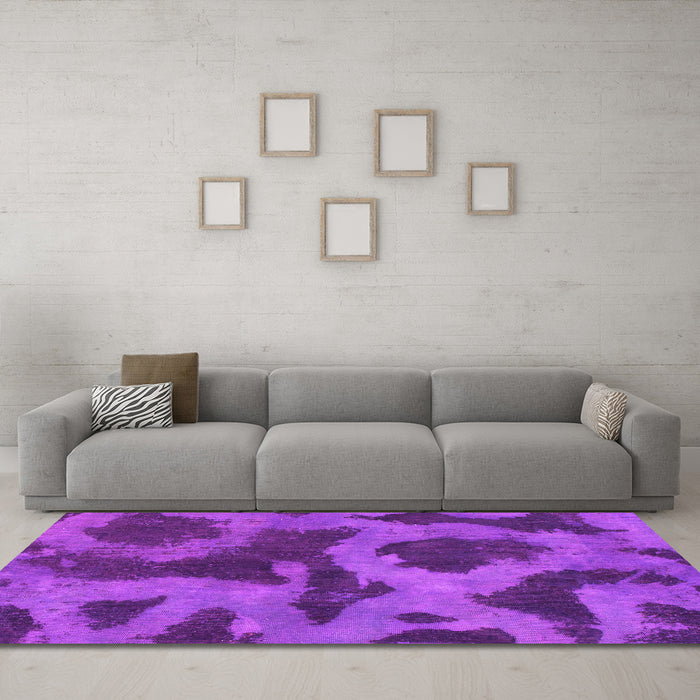 Machine Washable Abstract Pink Modern Rug in a Living Room, wshabs1051pnk