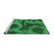 Sideview of Machine Washable Abstract Green Modern Area Rugs, wshabs1051grn