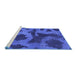 Sideview of Machine Washable Abstract Blue Modern Rug, wshabs1051blu