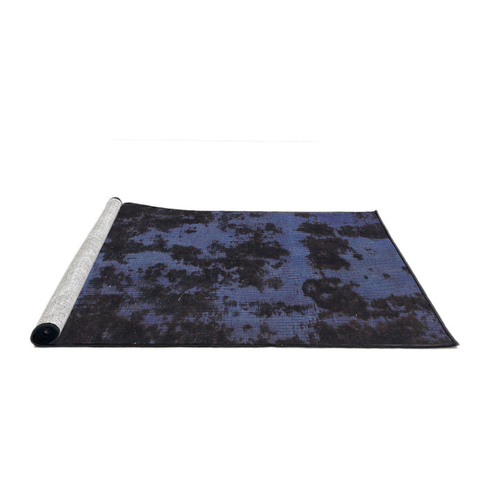 Sideview of Machine Washable Abstract Deep Periwinkle Purple Rug, wshabs1052
