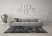 Machine Washable Abstract Gray Modern Rug in a Living Room,, wshabs1052gry