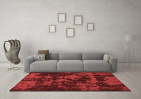 Machine Washable Abstract Red Modern Rug, wshabs1052red