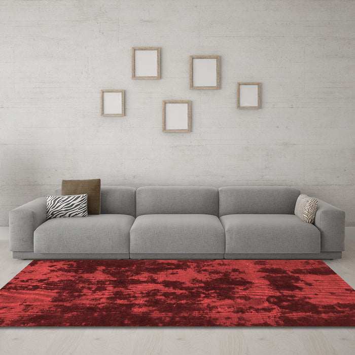 Modern Red Washable Rugs