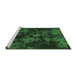 Sideview of Machine Washable Abstract Emerald Green Modern Area Rugs, wshabs1052emgrn