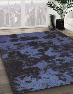 Abstract Deep Purple Modern Rug in Family Room, abs1052