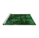 Sideview of Machine Washable Abstract Green Modern Area Rugs, wshabs1052grn